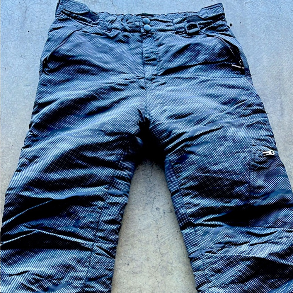 Swiss Alps Kids Snow Pants - Black Patterned Pants